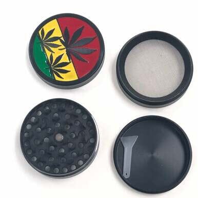 Arsenal Trigon Rasta Leaf 55mm 4-Piece Grinder Grinder Arsenal