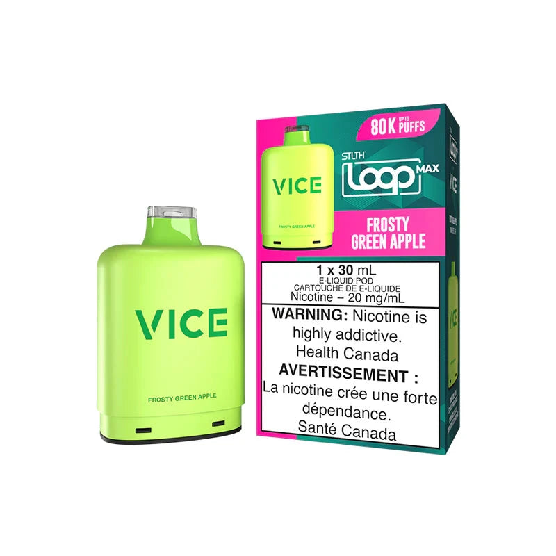 Frosty Green Apple - STLTH Loop Max X Vice Pod Disposable STLTH LOOP MAX 20mg - 2%