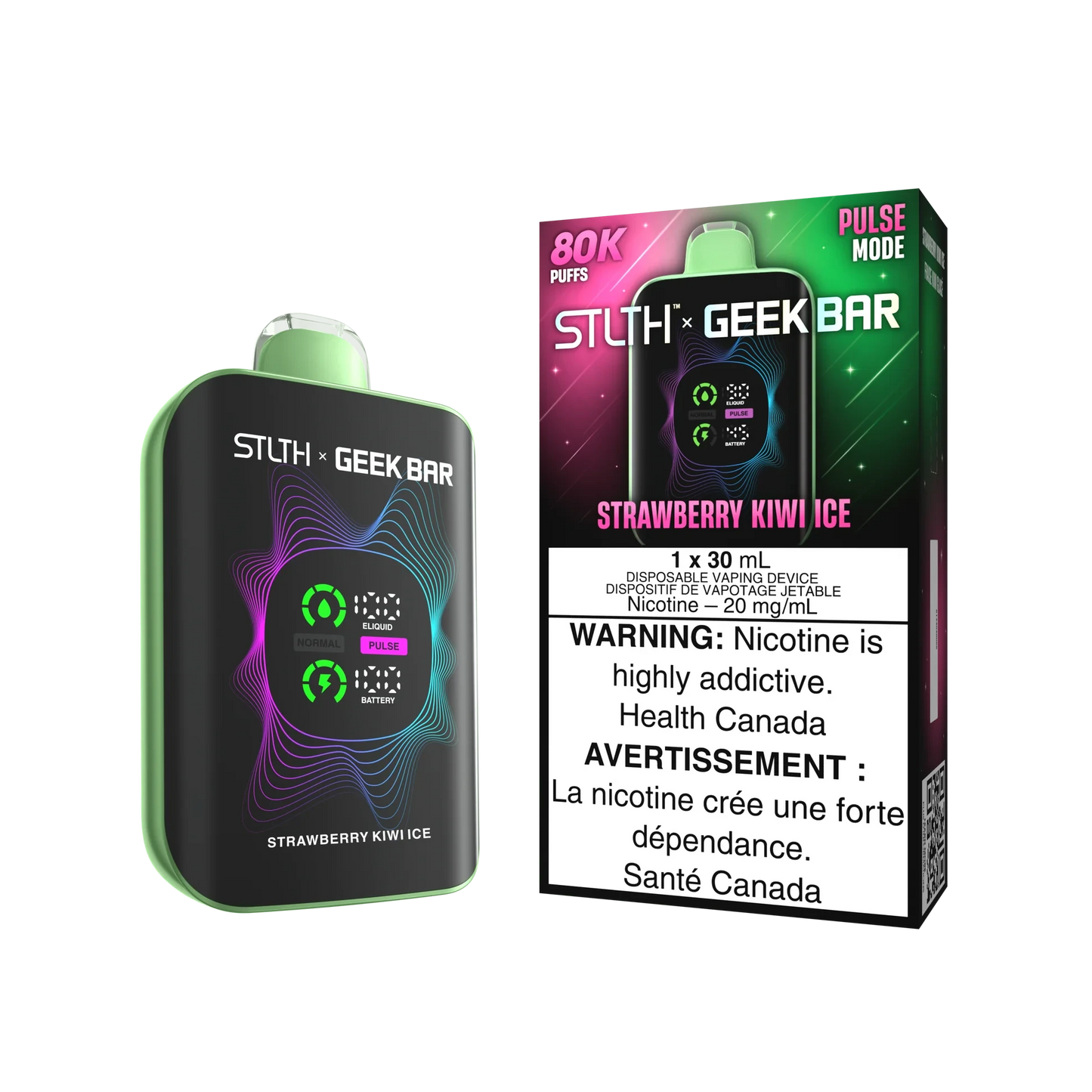 Strawberry Kiwi Ice- Stlth X Geek Bar 80k Disposable Stlth X Geek Bar 80K