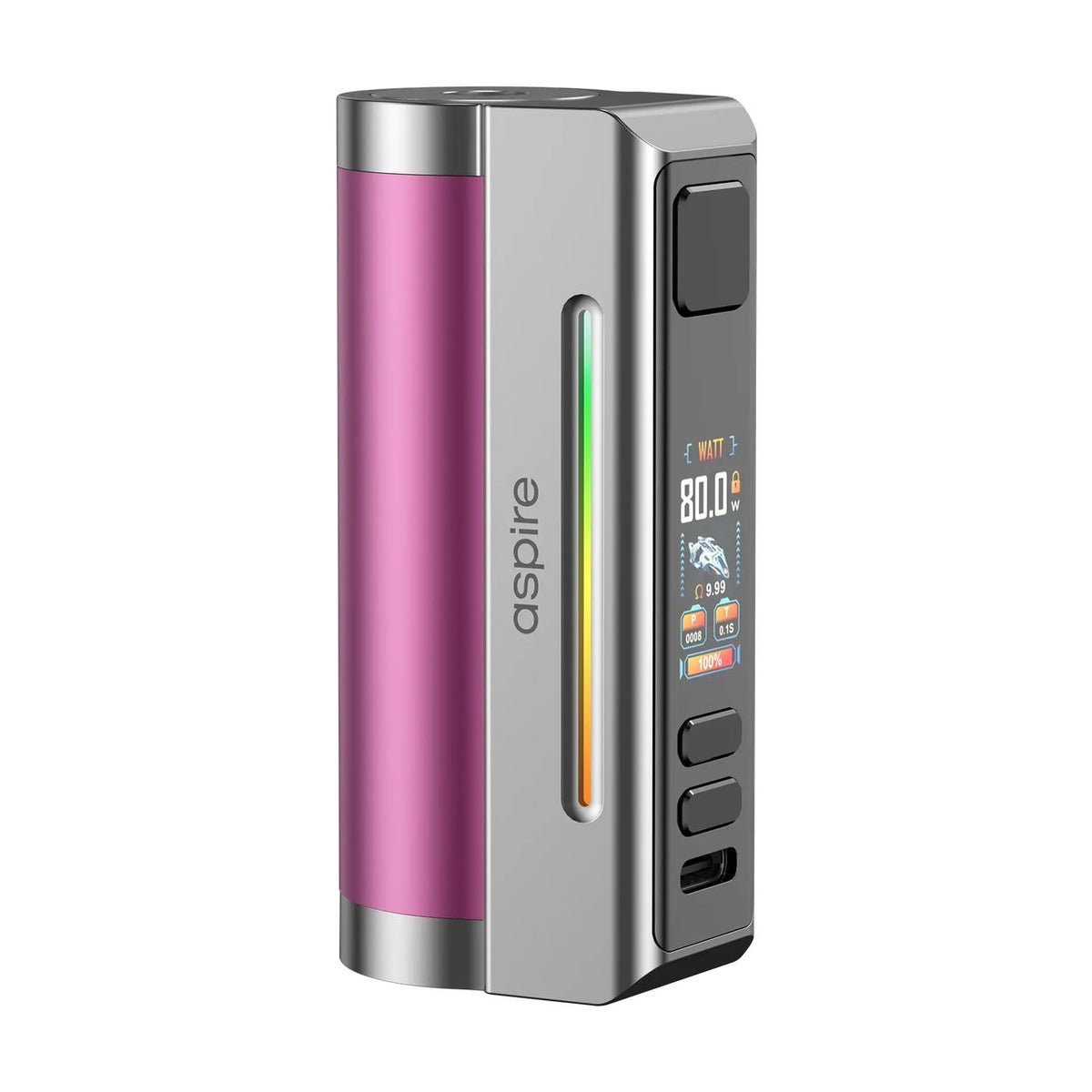 Aspire Zelos M80 Mod – 80W Compact Vape Mod with 2600mAh Battery ASPIRE Pink Silver