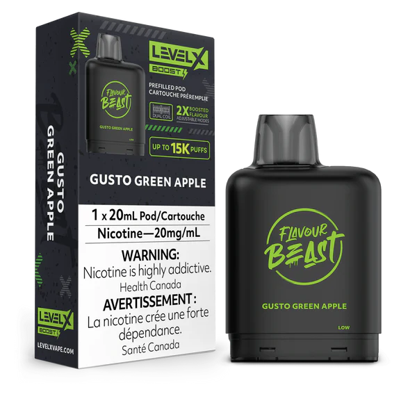 Gusto Green Apple - Flavour Beast Level X Boost Disposable Level X 20mg - 2% 