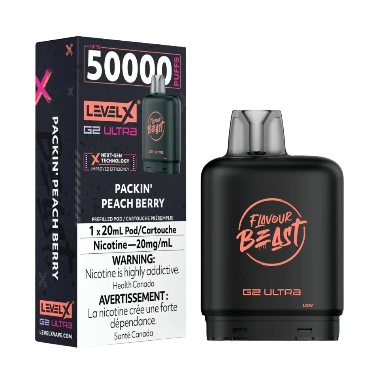 Packing Peach Berry- Level X G2 Ultra Disposable Level X G2 Ultra FB 20mg - 2%