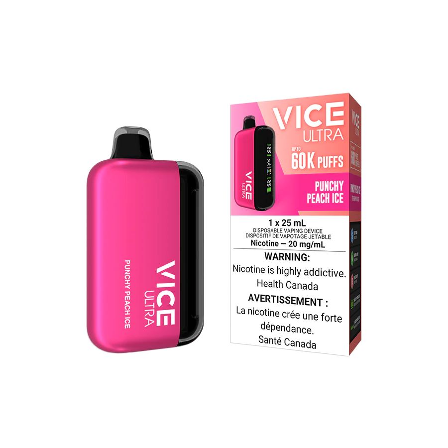 Punchy Peach Ice - Vice Ultra 60k Disposable Vice Ultra 20mg - 2%