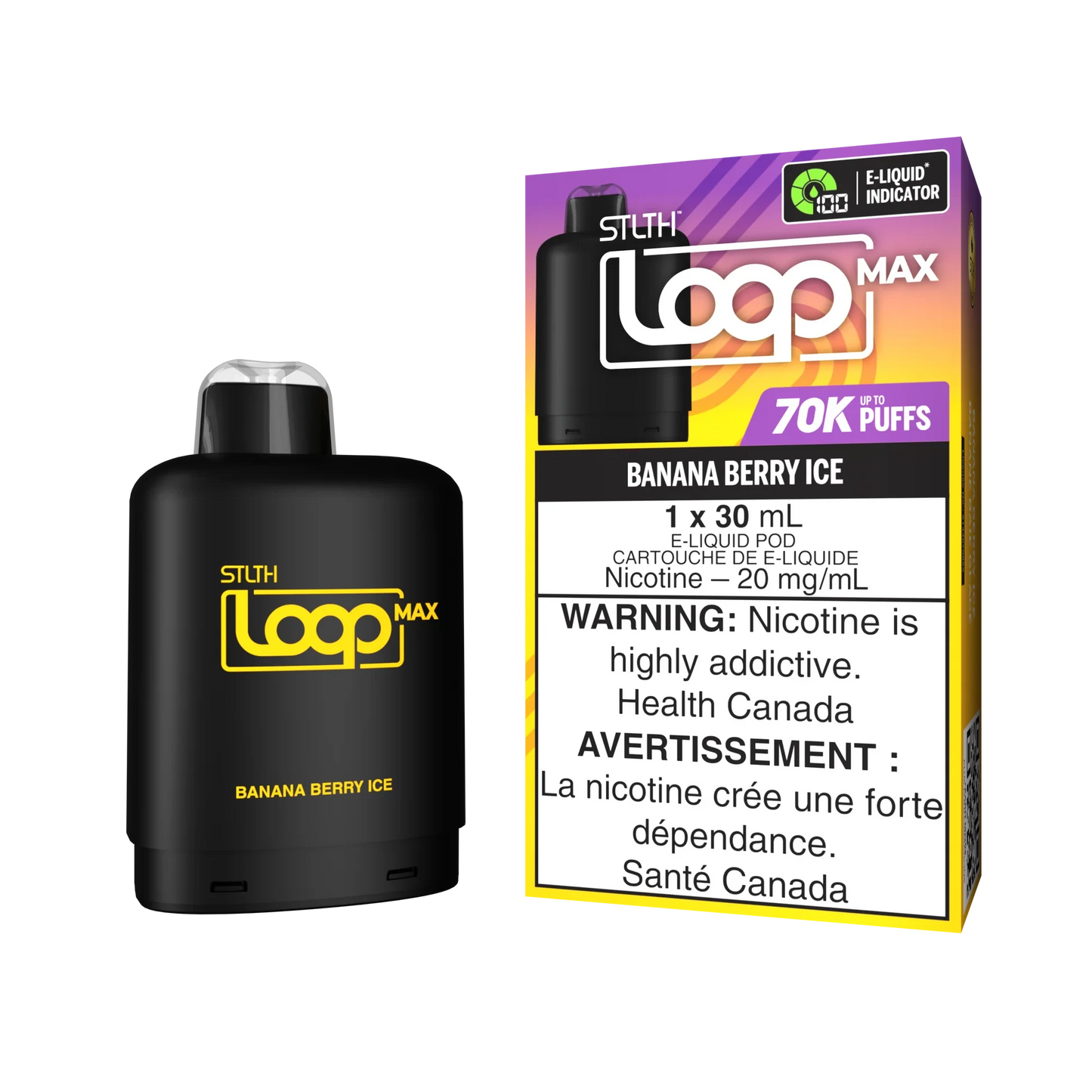 Banana Berry Ice - STLTH Loop MAX 70k Disposable STLTH LOOP MAX 20mg - 2%