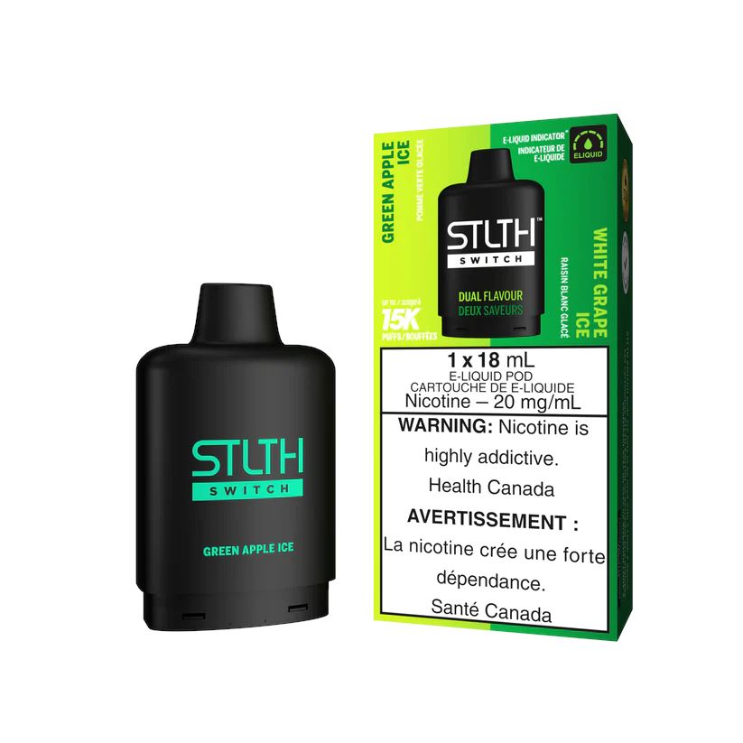 Green Apple Ice/White Grape Ice - STLTH Switch 15k Disposable STLTH SWITCH 20mg - 2%