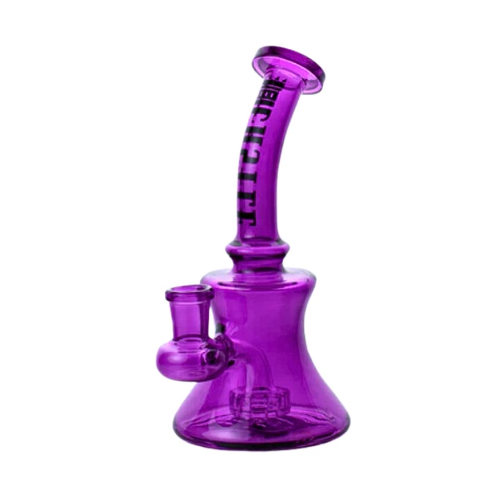 7" 7mm Mini Electroplated Castle Glass Rig cannabis vaporizer Castle Glass Purple 