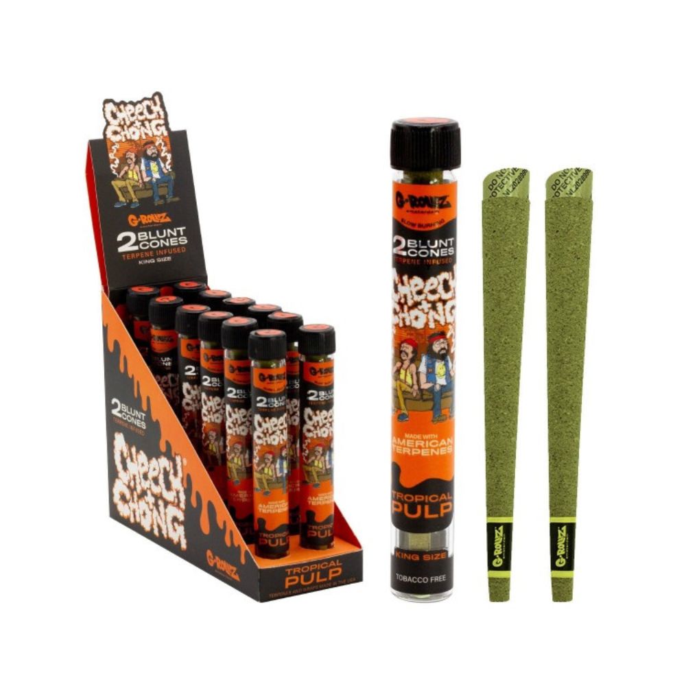 G-Rollz Cheech &Chong 2x Terpene Infused Blunt Cones Blunt Wraps G-Rollz Tropical Pulp 