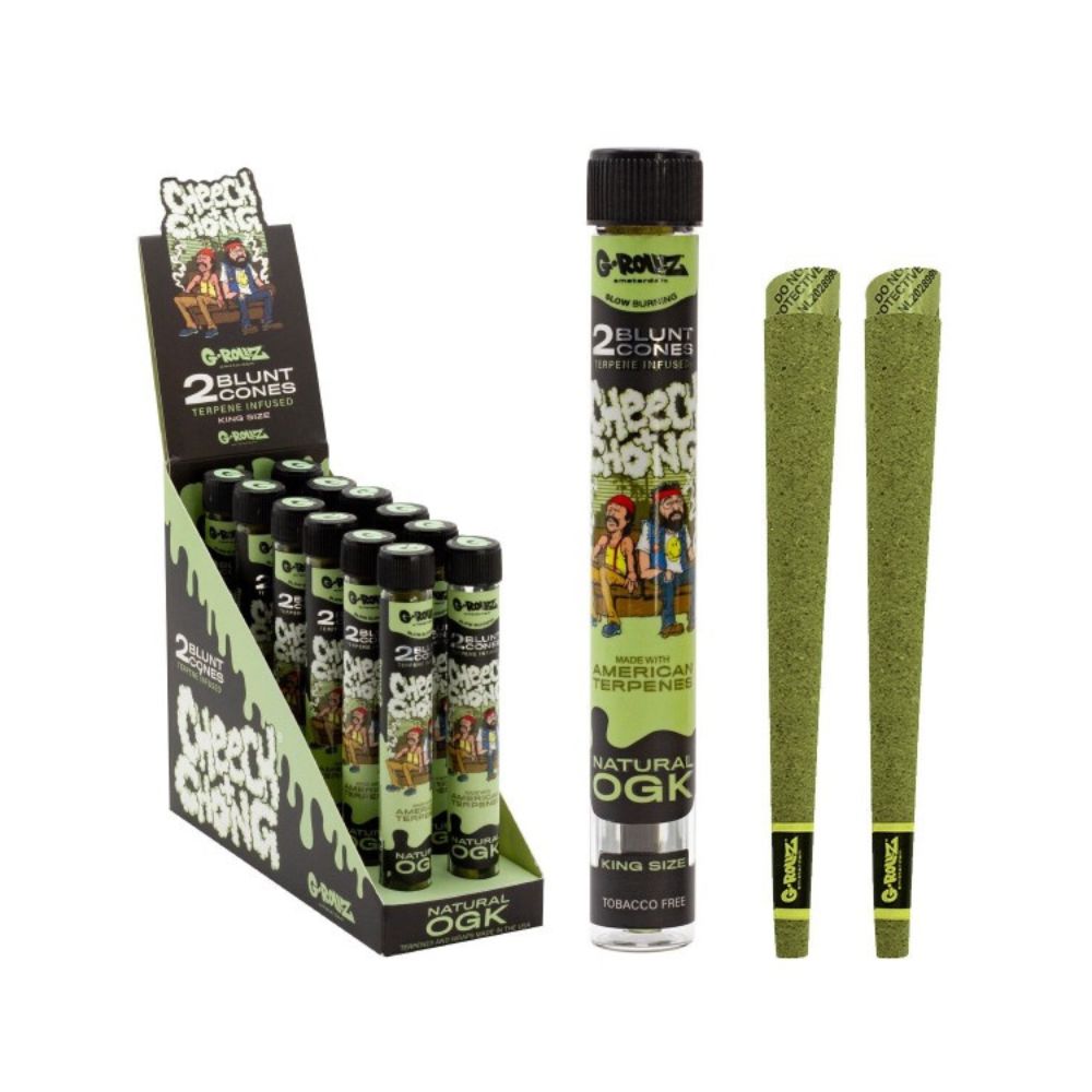 G-Rollz Cheech &Chong 2x Terpene Infused Blunt Cones Blunt Wraps G-Rollz Natural OGK 