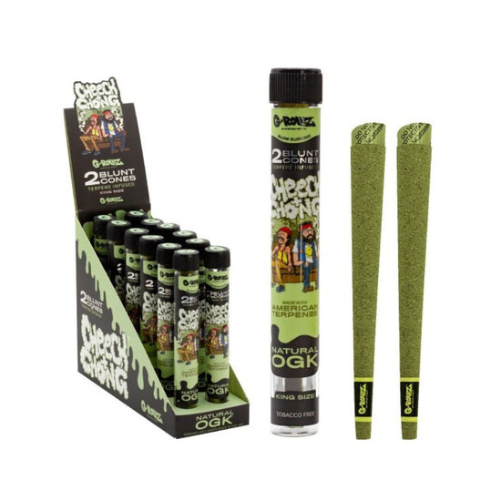 G-Rollz Cheech &Chong 2x Terpene Infused Blunt Cones Blunt Wraps G-Rollz Natural OGK 