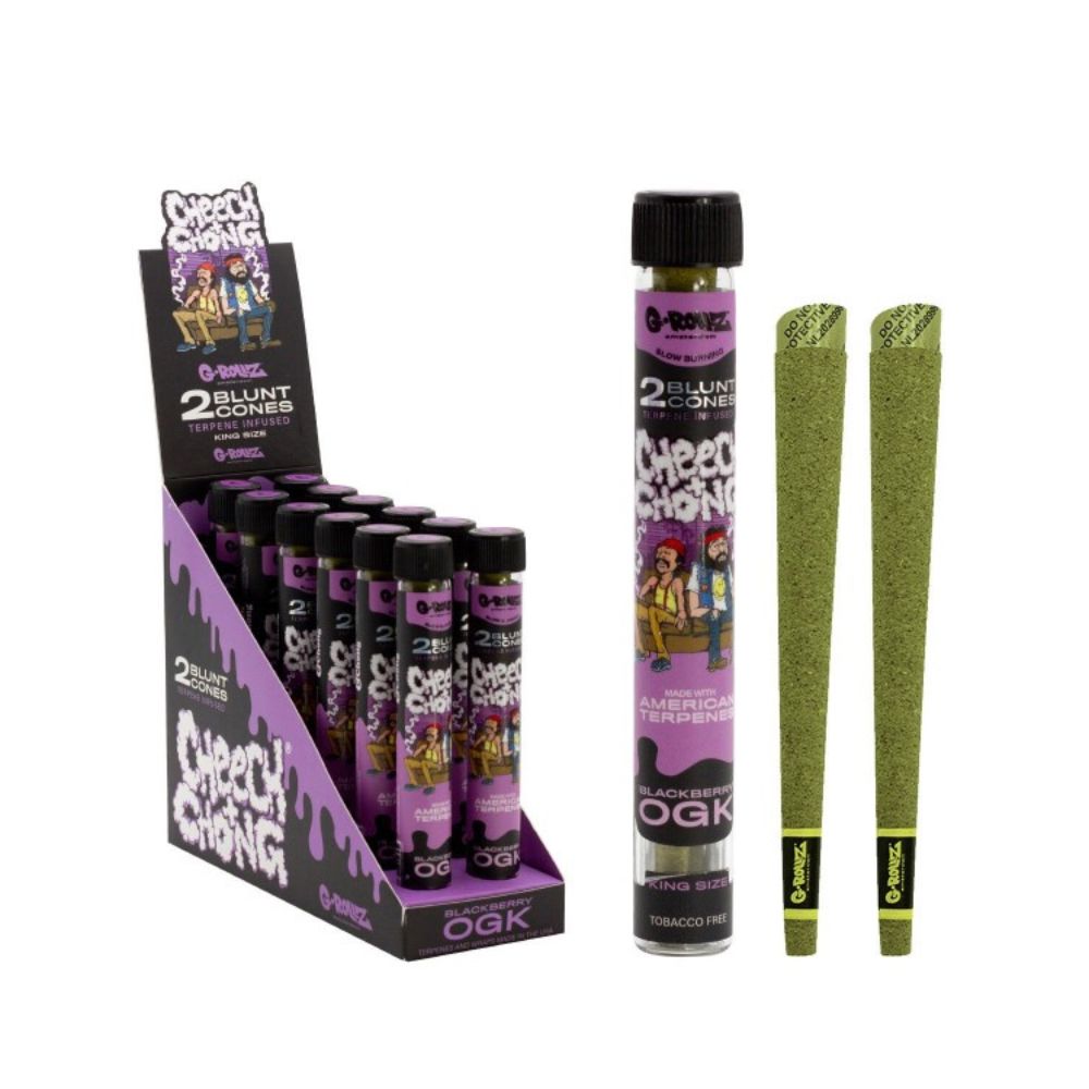 G-Rollz Cheech &Chong 2x Terpene Infused Blunt Cones Blunt Wraps G-Rollz Blackberry OGK 