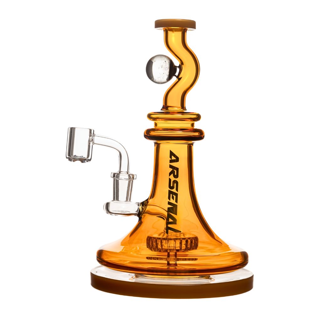 9" 5mm Arsenal Floating Globe Dab Rig (Golden) cannabis vaporizer Arsenal 