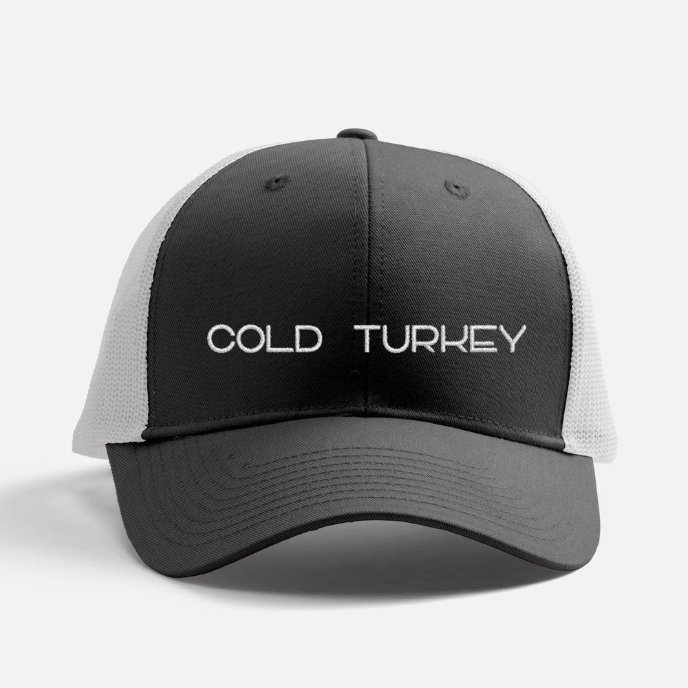 C.T.J. Snap Back Trucker Hat Merch Cold Turkey Juice inc White Variant 