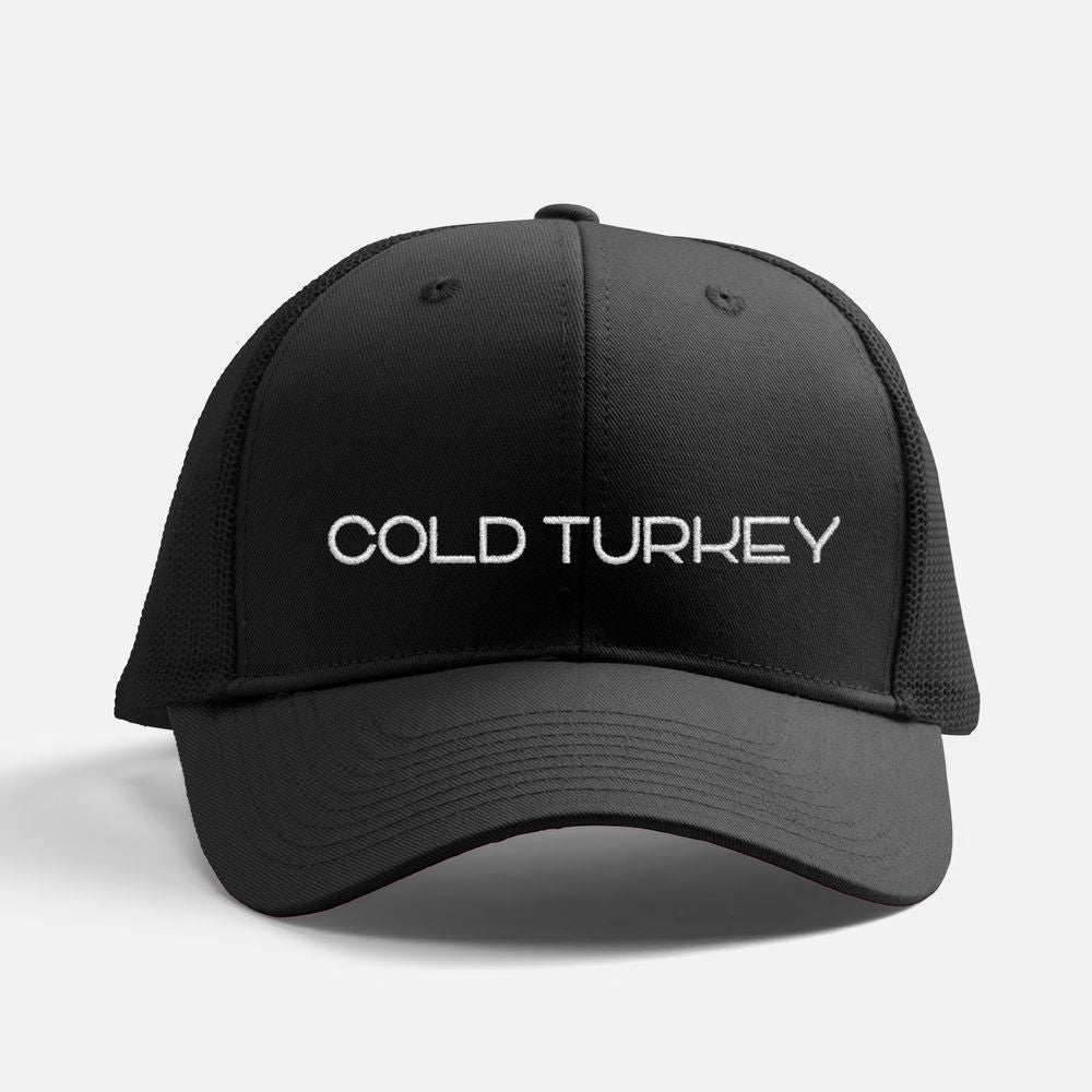 C.T.J. Snap Back Trucker Hat Merch Cold Turkey Juice inc All black 