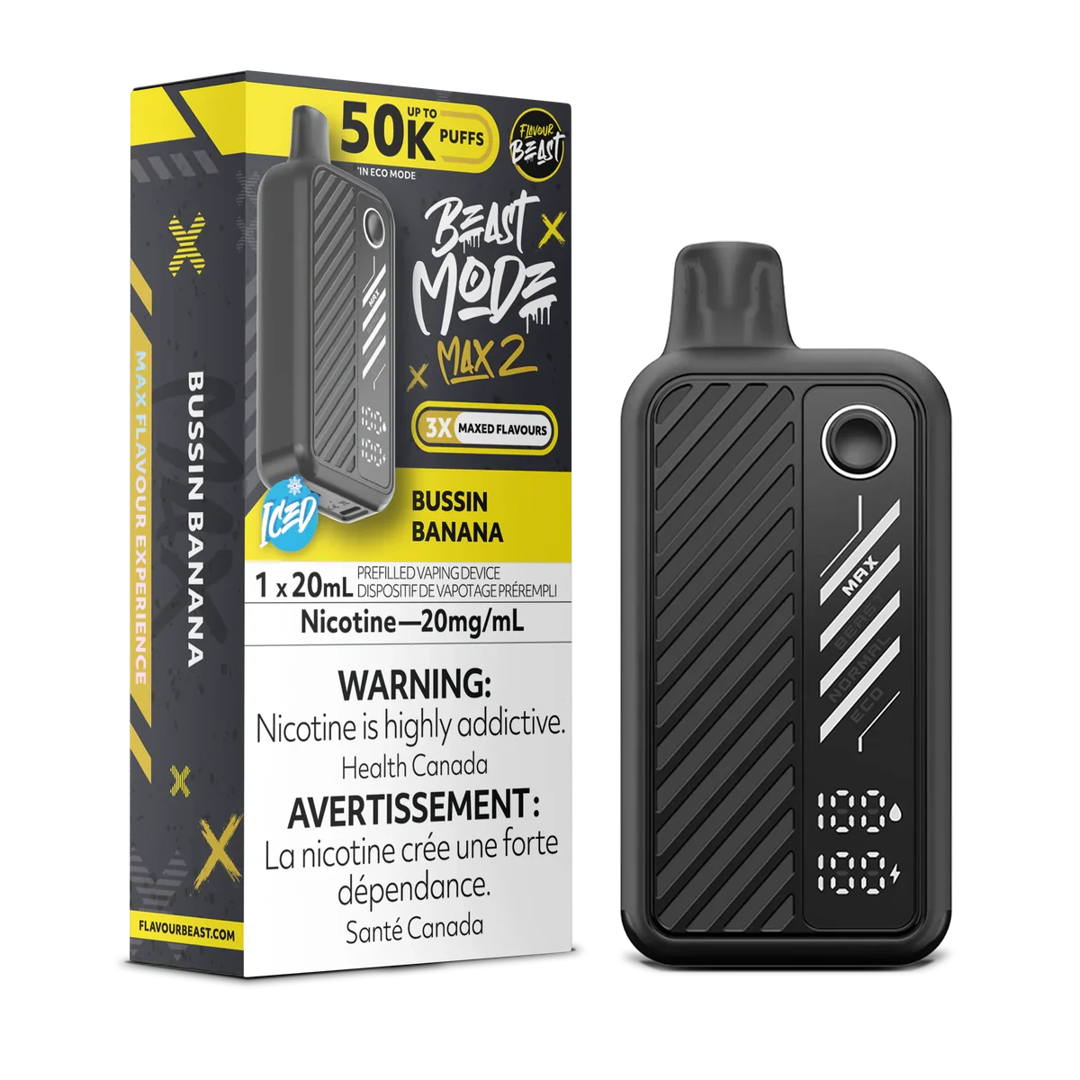 Bussin Banana- Beast Mode Max 2 Disposable Beast Mode Max 2 20mg - 2% 
