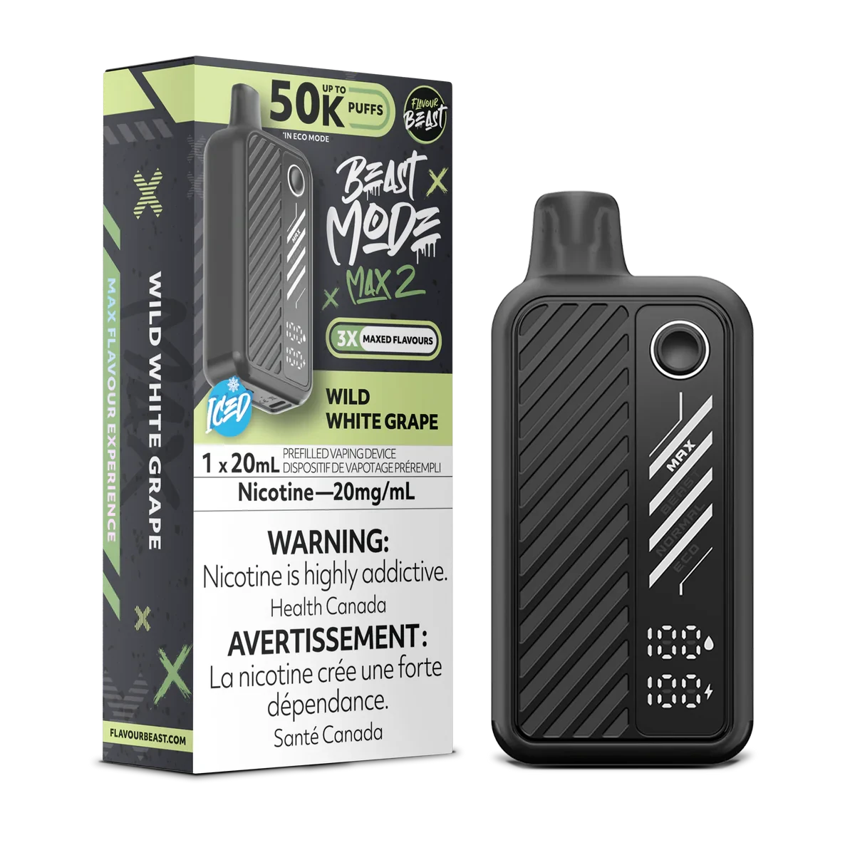 Wild White Grape- Beast Mode Max 2 Disposable Beast Mode Max 2 20mg - 2% 