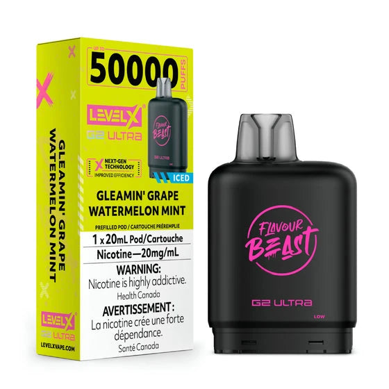 Gleamin Grape Watermelon Mint - Level X G2 Ultra Disposable Level X G2 Ultra FB 