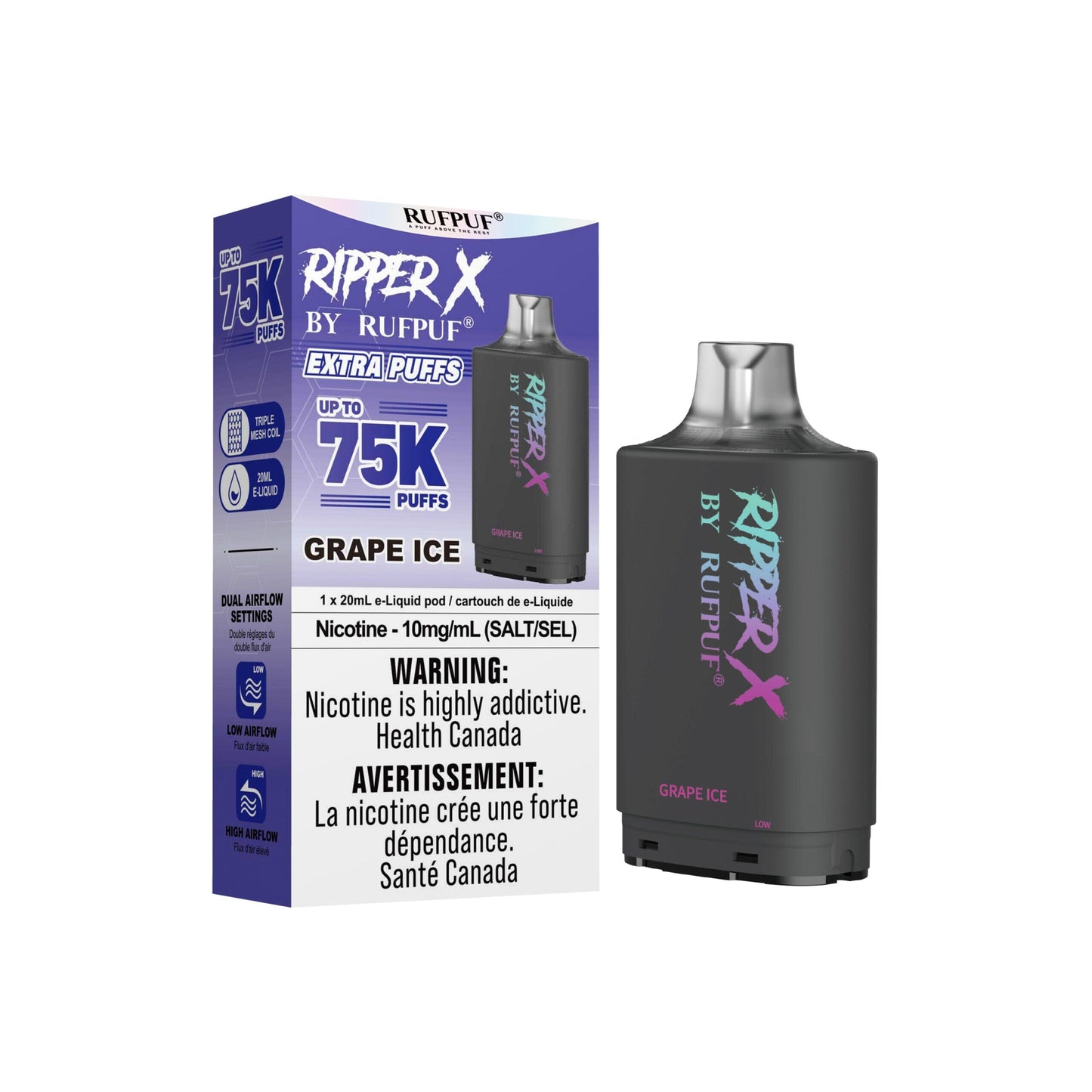 Sour Grape Ice Ripper X 75K Cold Turkey Juice inc 