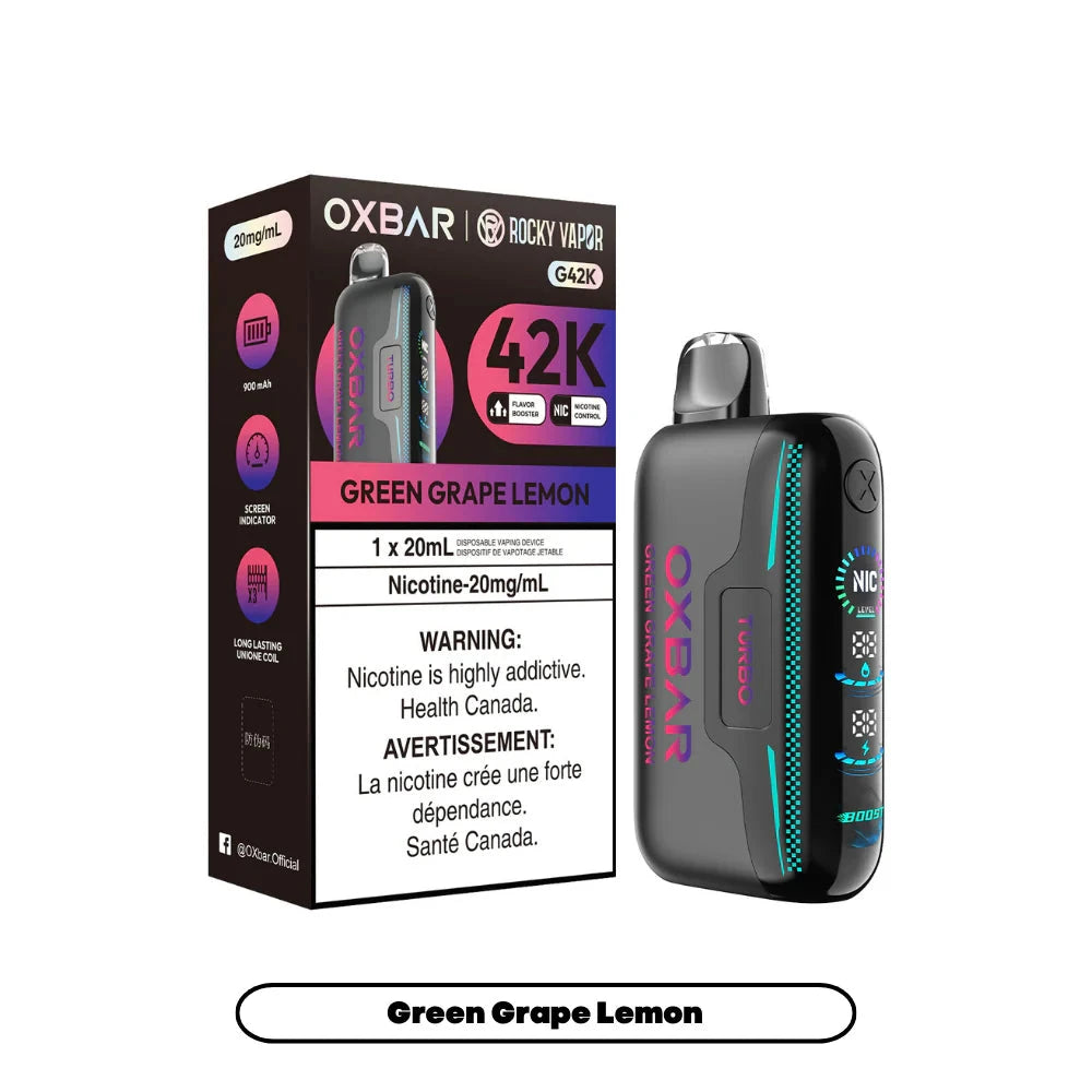 Green Grape Lemon Oxbar 42 Disposable Oxbar 42k 