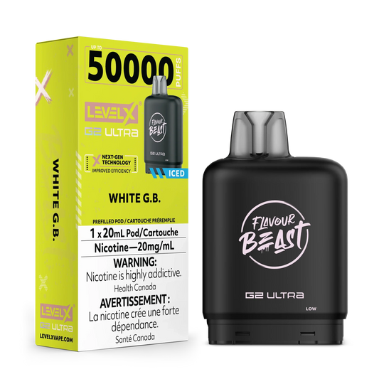 White G.B Iced- Level X G2 Ultra Disposable Level X G2 Ultra FB 20mg - 2% 