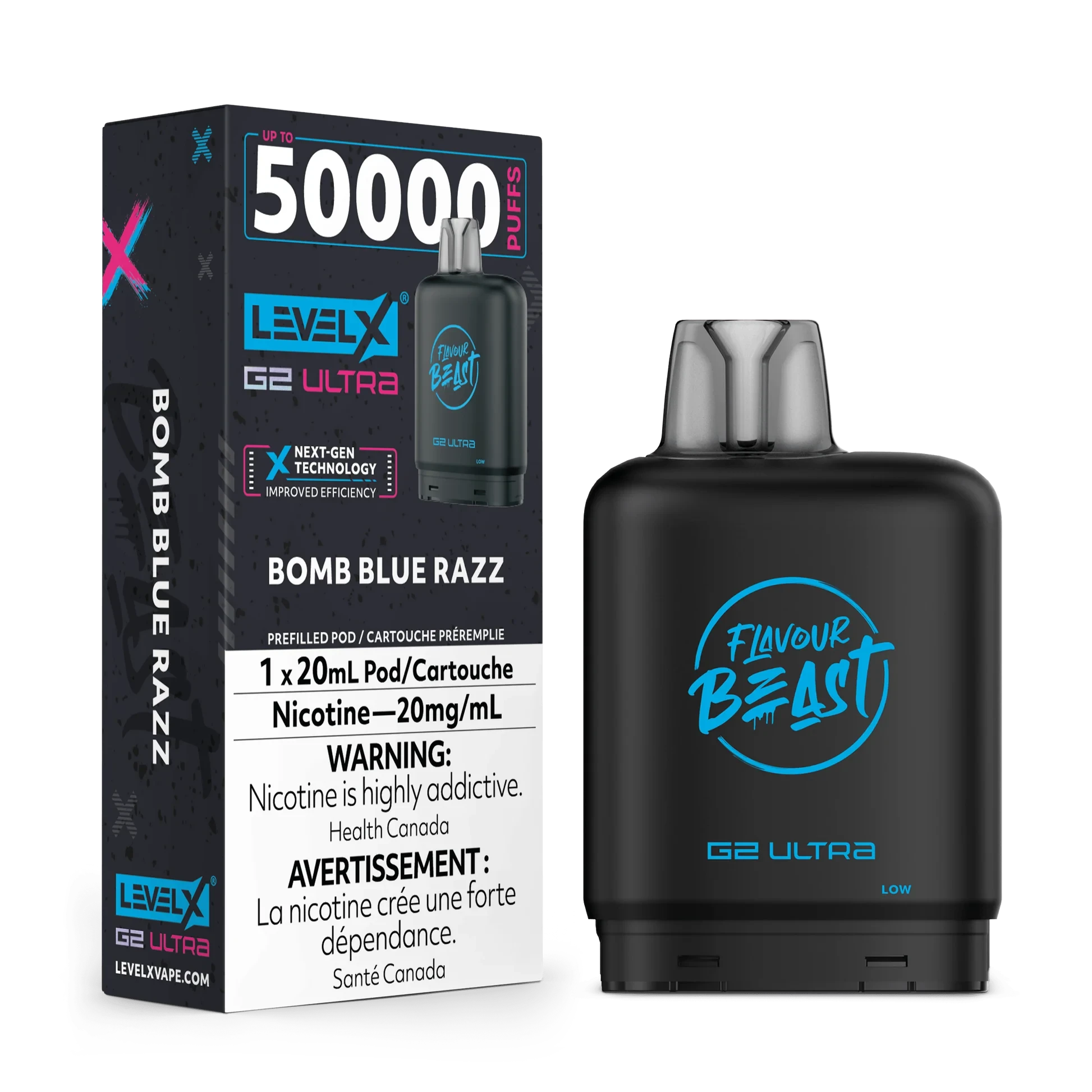 Bomb Blue Razz- Level X G2 Ultra Disposable Level X G2 Ultra FB 20mg - 2% 