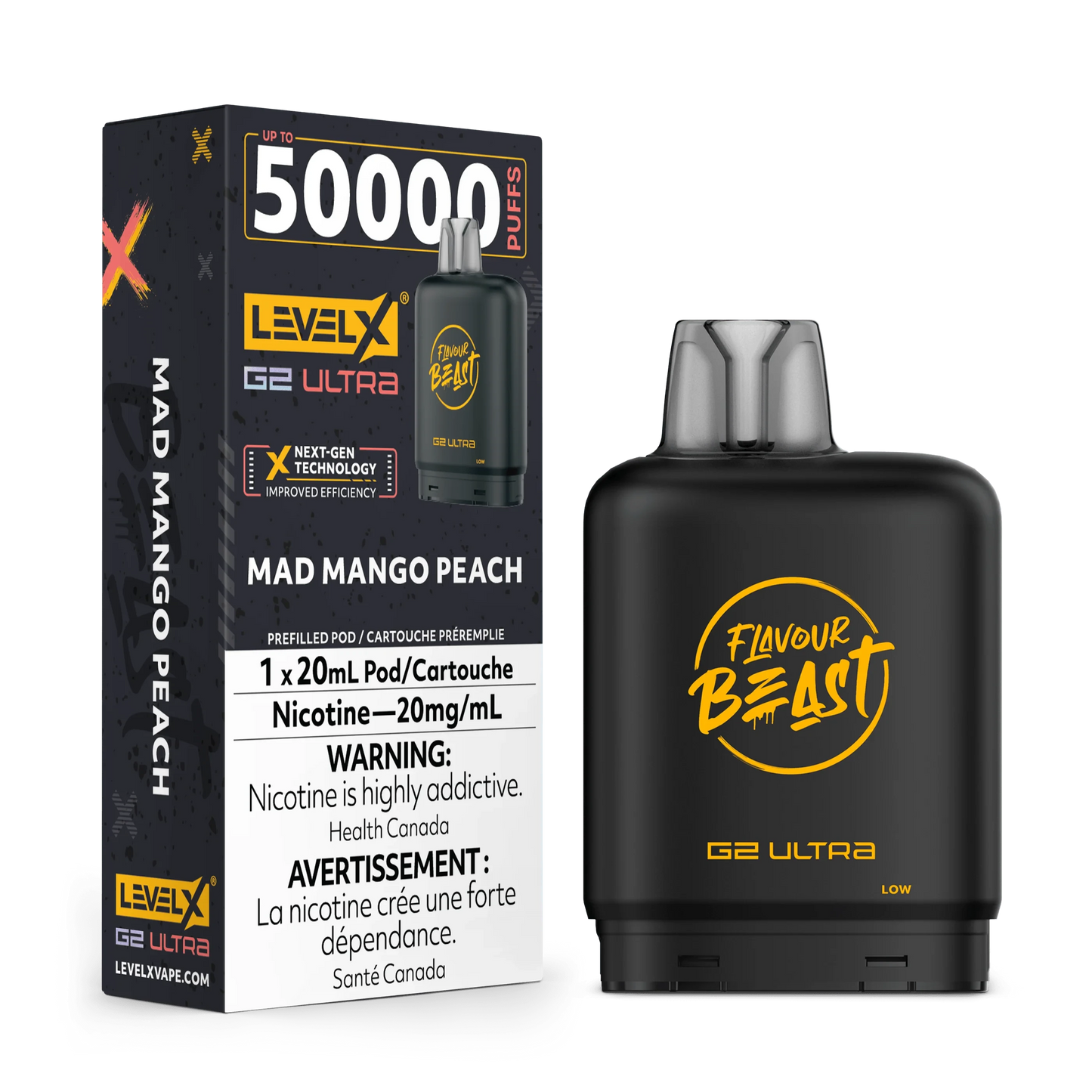 Mad Mango Peach- Level X G2 Ultra Disposable Level X G2 Ultra FB 20mg - 2% 