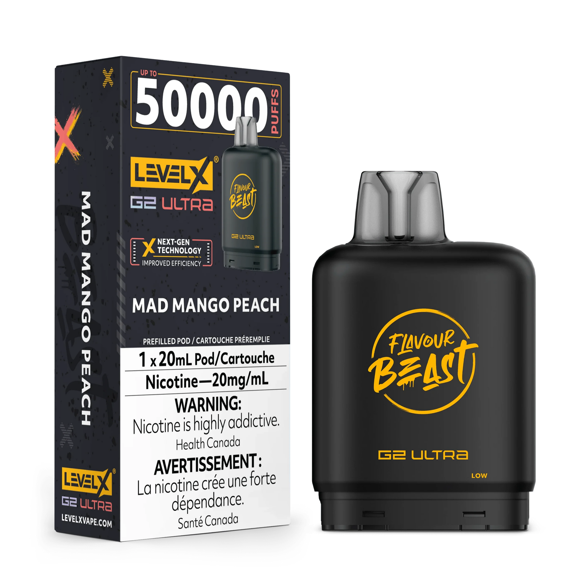 Mad Mango Peach- Level X G2 Ultra Disposable Level X G2 Ultra FB 20mg - 2% 