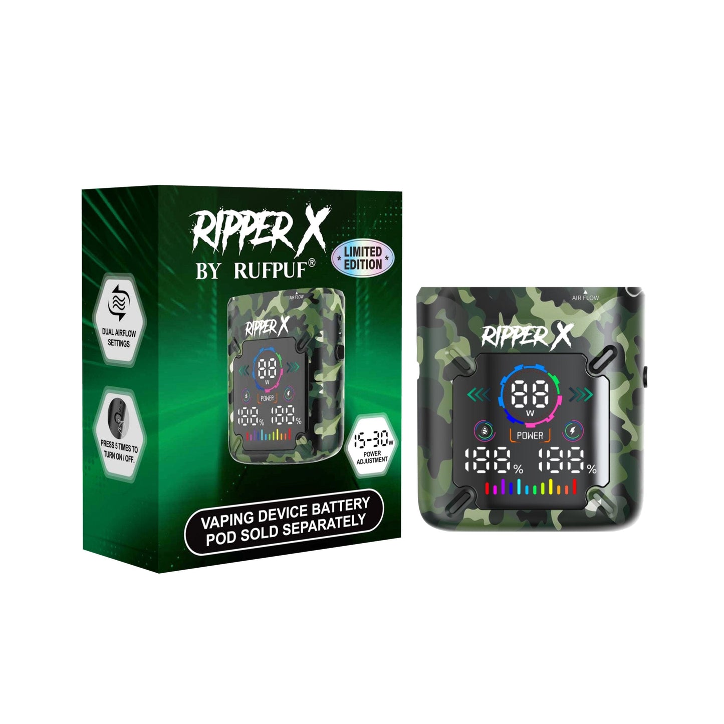 Ripper X ULTRA Battery Closed Pod System Ripper X Camo (Limited Edition) 