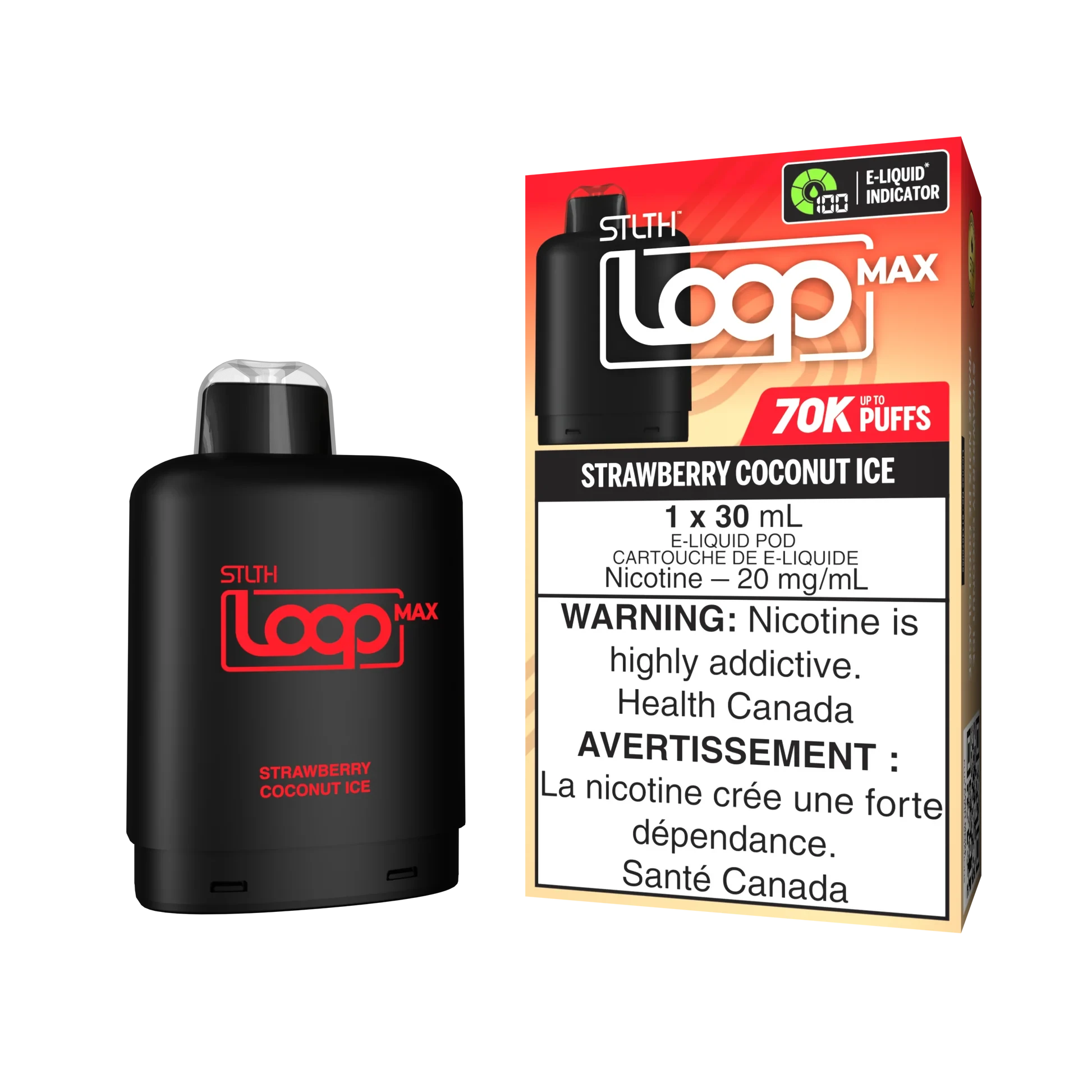 Strawberry Coconut Ice - STLTH Loop MAX 70k Disposable STLTH LOOP MAX 20mg - 2% 