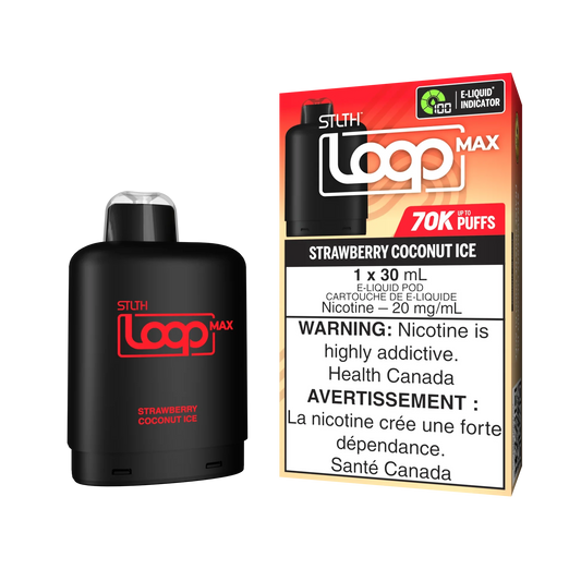Strawberry Coconut Ice - STLTH Loop MAX 70k Disposable STLTH LOOP MAX 20mg - 2% 