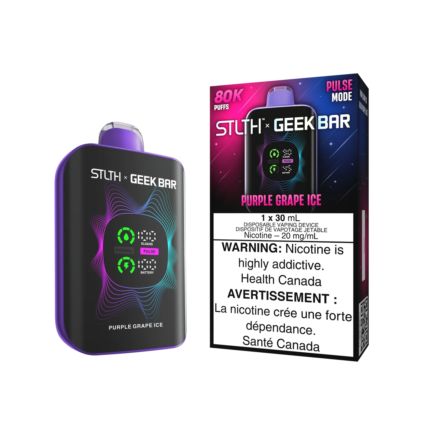 Purple Grape Ice- Stlth X Geek Bar 80k Disposable Stlth X Geek Bar 80K 