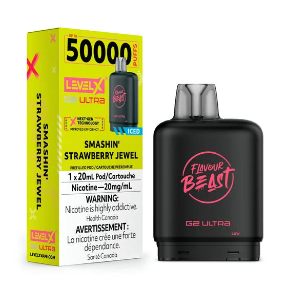 Smashin Strawberry Jewel - Level X G2 Ultra Disposable Level X G2 Ultra FB 20mg - 2% 