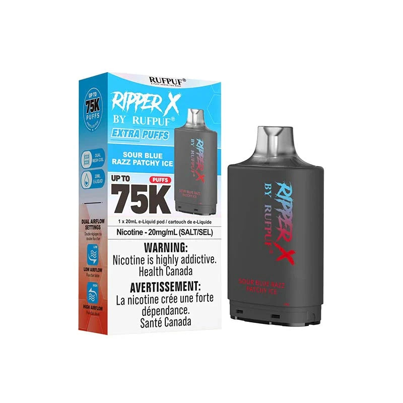 Sour Blue Razz Patchy Ice - Ripper X 75K Disposable Ripper X 75K 