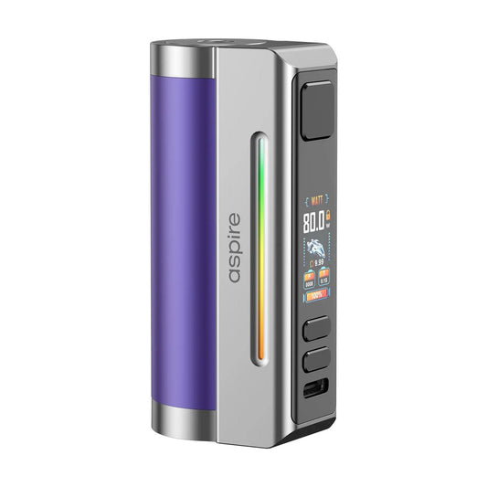 Aspire Zelos M80 Mod – 80W Compact Vape Mod with 2600mAh Battery ASPIRE Purple Silver 