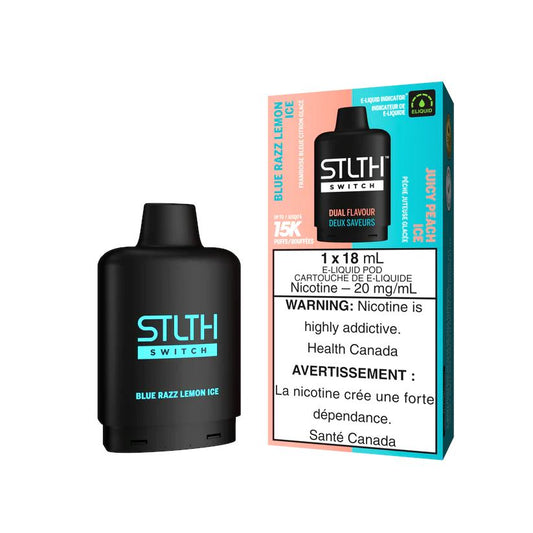 Blue Razz Lemon Ice/Juicy Peach Ice - STLTH Switch 15k Disposable STLTH SWITCH 20mg - 2% 