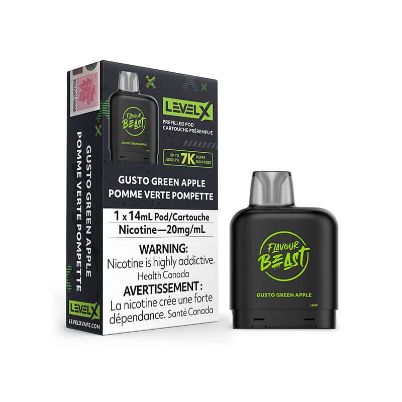 Gusto Green Apple - Level X CLOSED PODS Flavour Beast Flow 