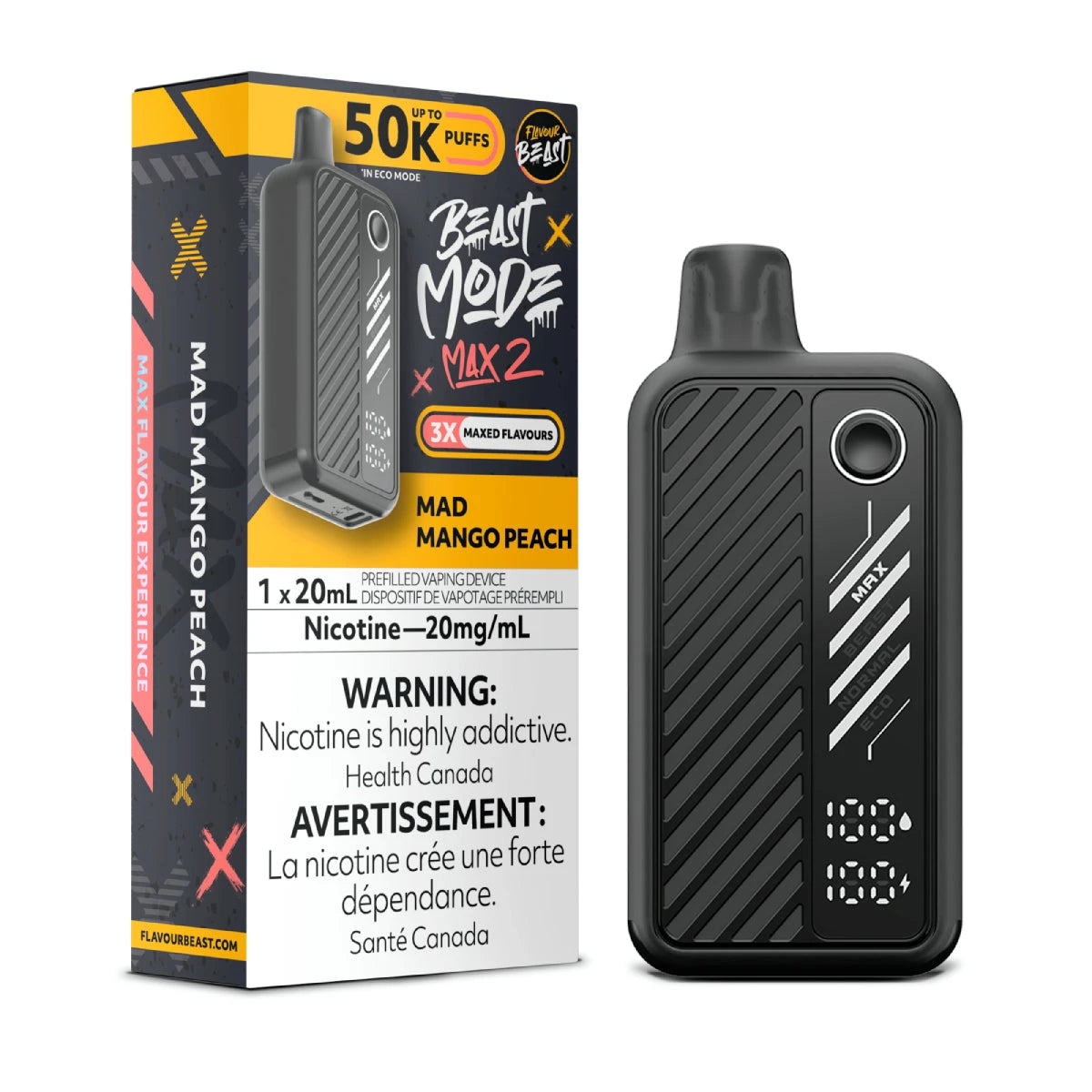 Mad Mango Peach- Beast Mode Max 2 Disposable Beast Mode Max 2 20mg - 2% 