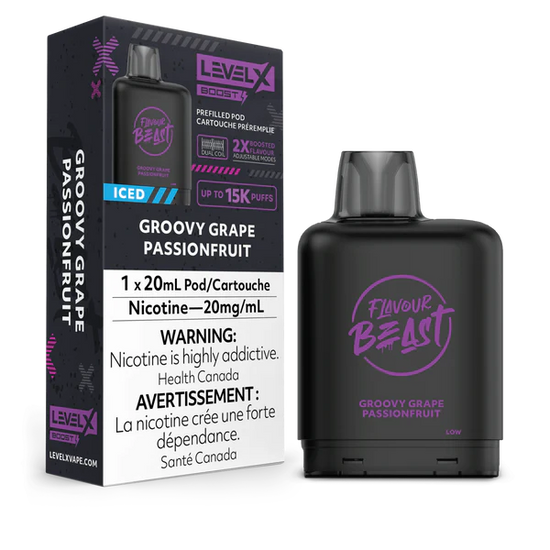 Groovy Grape Passionfruit - Flavour Beast Level X Boost Disposable Level X 20mg - 2% 