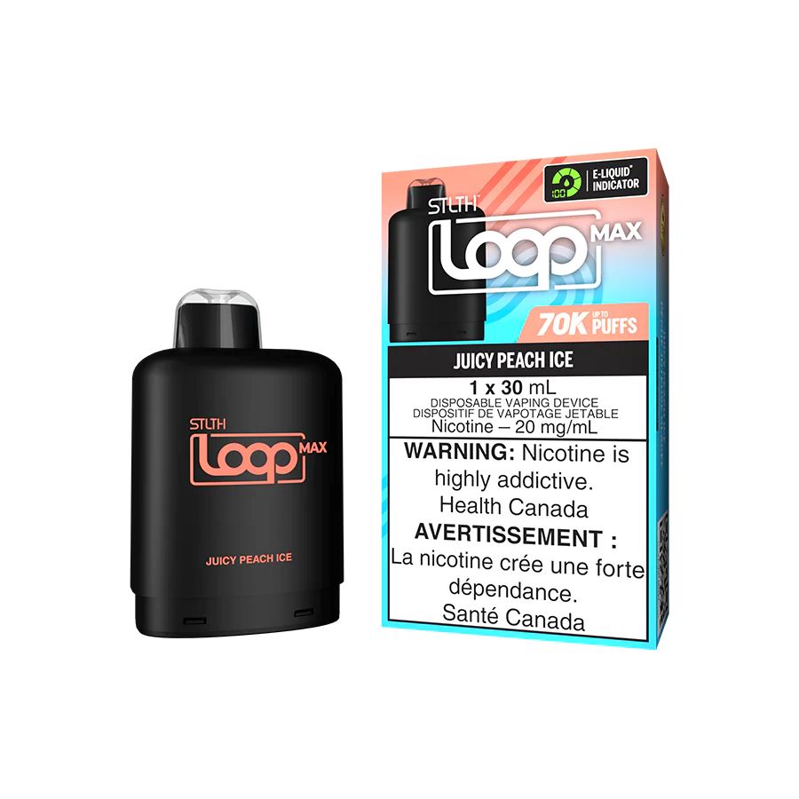 Juicy Peach Ice - STLTH Loop MAX 70k Disposable STLTH LOOP MAX 20mg - 2% 