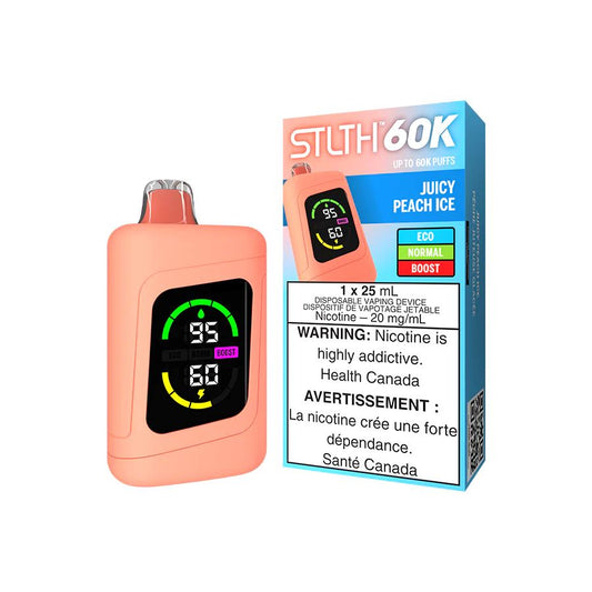 Juicy Peach Ice - STLTH 60k Disposable Stlth 60k 20mg - 2% 