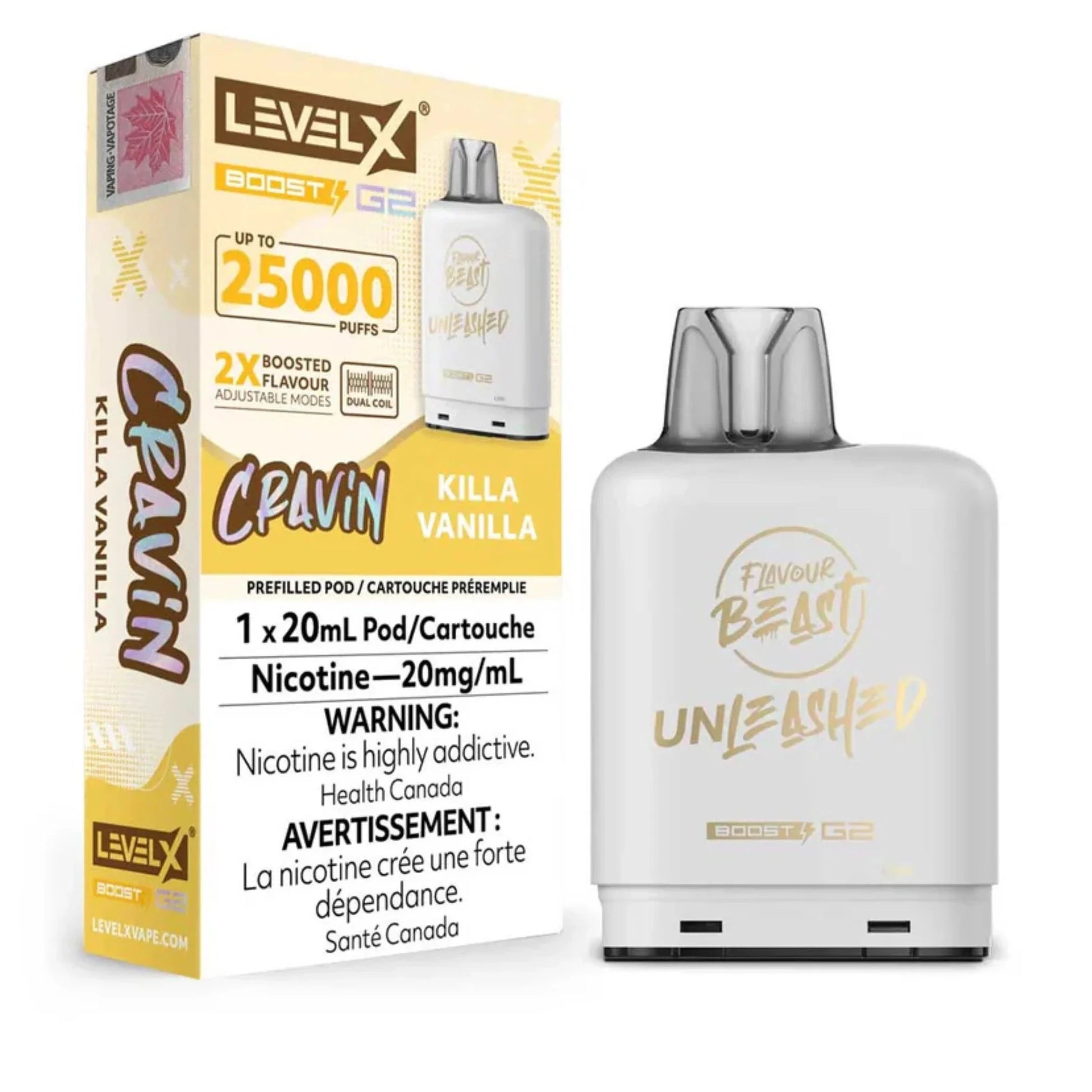 Cravin Killa Vanilla- Level X G2 Ultra Disposable Level X G2 Ultra FB 20mg - 2% 