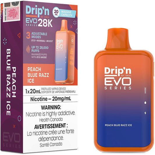 Peach Blue Razz Ice - Drip'n Evo 28k Disposable Envi 20mg - 2% 