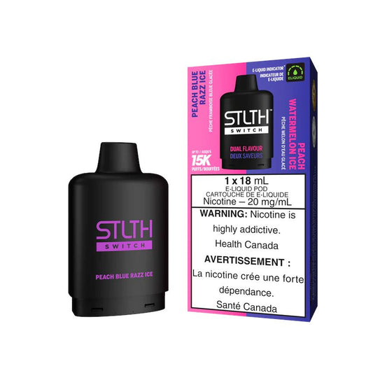 Peach Blue Razz Ice/Peach Watermelon Ice - STLTH Switch 15k Disposable STLTH SWITCH 20mg - 2% 