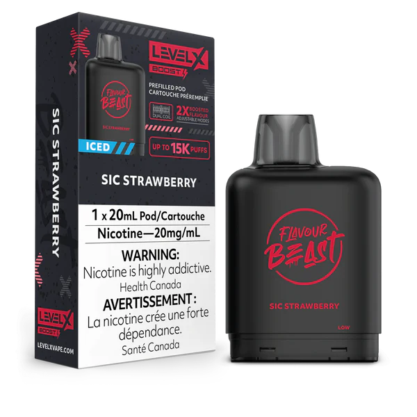 Sic Strawberry - Flavour Beast Level X Boost Disposable Level X 20mg - 2% 