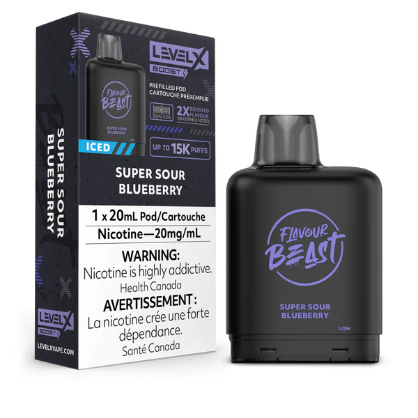 Super Sour Blueberry - Flavour Beast Level X Boost Disposable Level X 20mg - 2% 