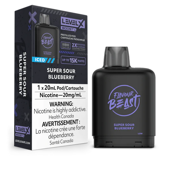 Super Sour Blueberry - Flavour Beast Level X Boost Disposable Level X 20mg - 2% 