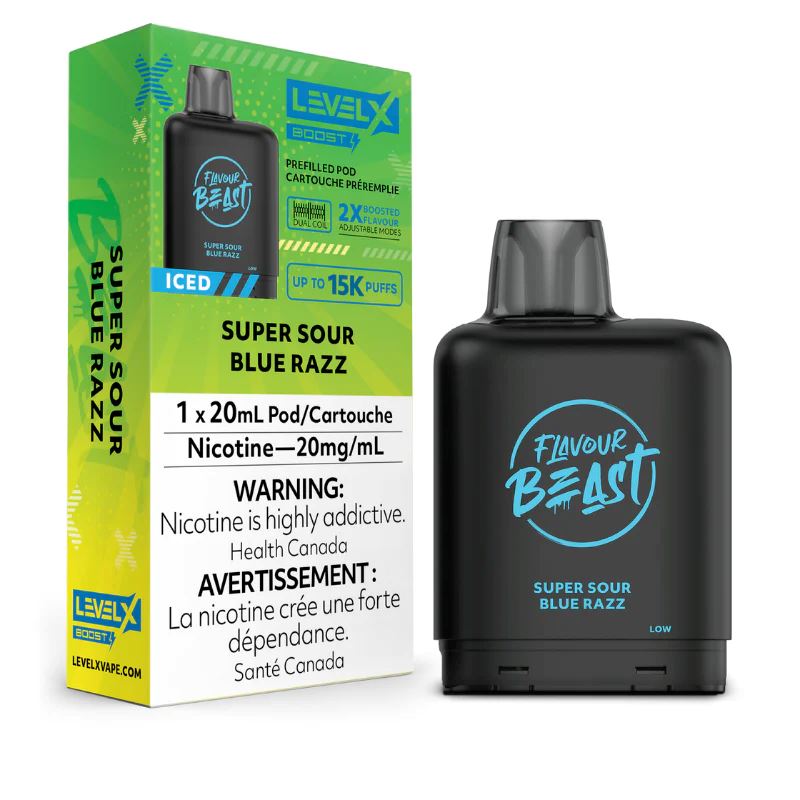 Super Sour Blue Razz - Flavour Beast Level X Boost Disposable Level X 20mg - 2% 