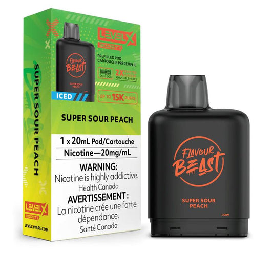Super Sour Peach - Flavour Beast Level X Boost Disposable Level X 20mg - 2% 