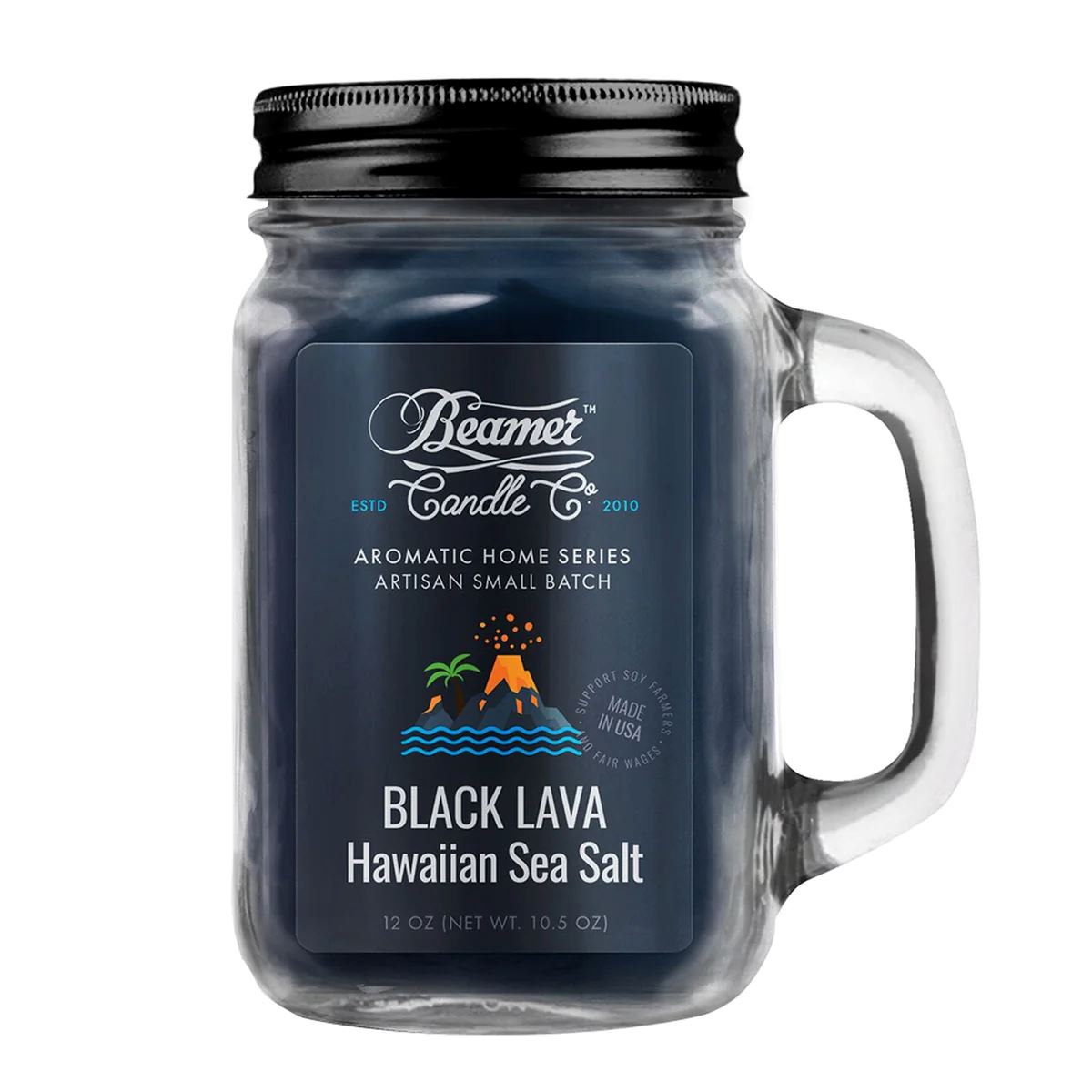 Black Lava Hawaiian Sea Salt Candles Beamer 