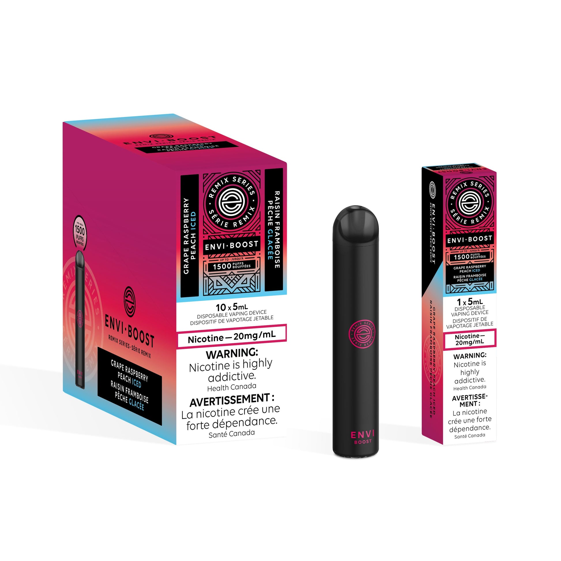 Grape Raspberry Peach Iced - Envi Boost Disposable Envi Boost 