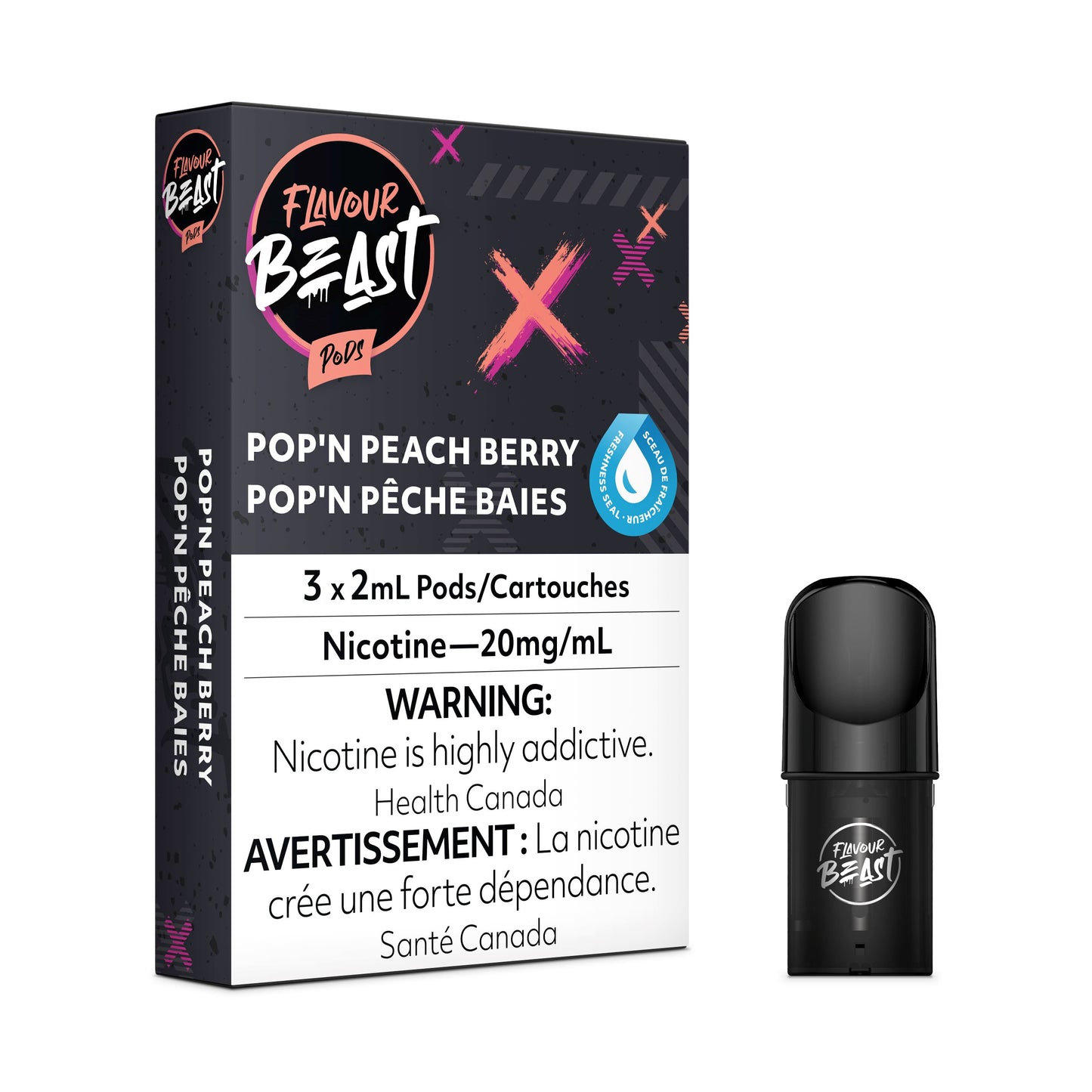 Load image into Gallery viewer, Pop&amp;#39;n Peach Berry - FB CLOSED PODS Flavour Beast Flow 
